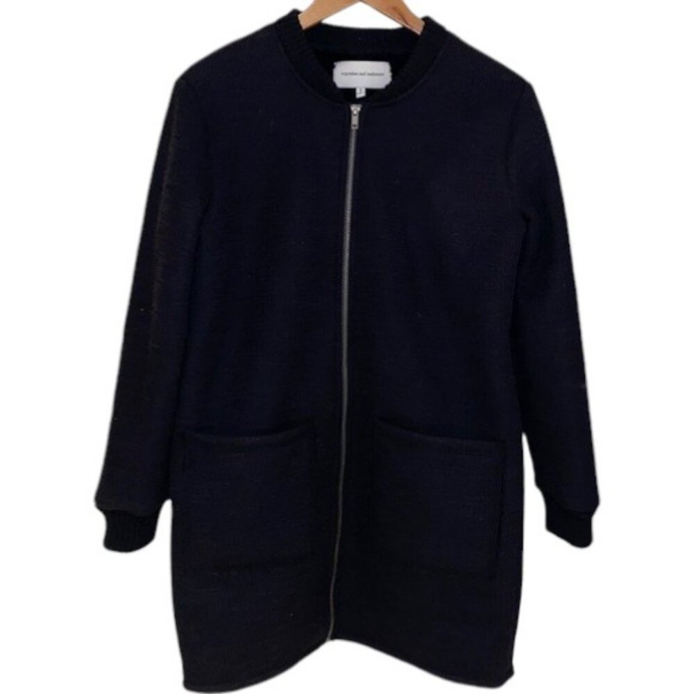 Cupcakes & Cashmere black oversized zip jacket size S